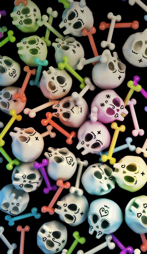 Cute Halloween Skull Wallpapers Top Free Cute Halloween