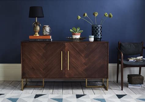 Art Deco 2 Door Sideboard Dark Wood Furniture Living Room Wood