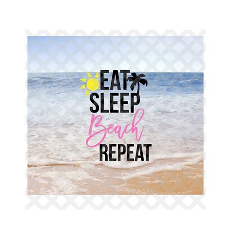 Eat Sleep Beach Repeat Sublimation Tumbler 20 Ounce Strait Digital Download Instant Beach
