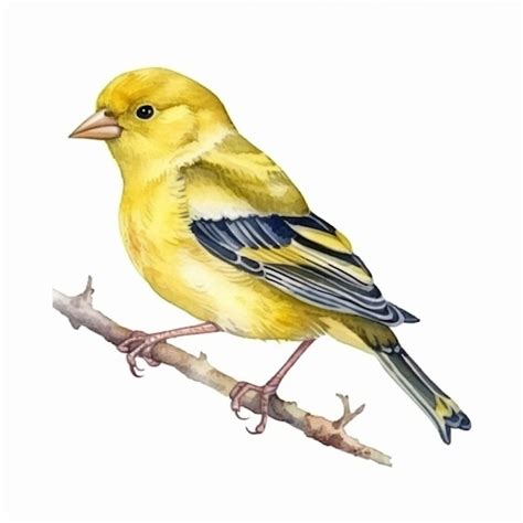 Premium Ai Image Yellow Bird Sitting On A Branch Of A Tree With A