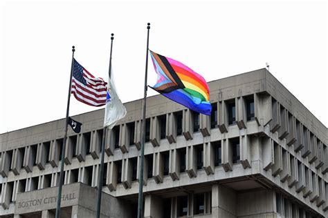 flying over city hall plaza a new flag reflects lgbtq diversity for pride month the boston globe