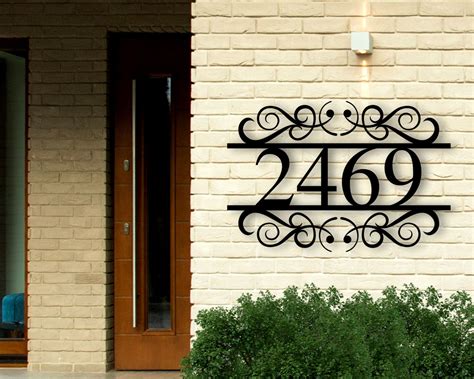 Custom Metal Address Sign Metal House Numbers Metal Address Etsy
