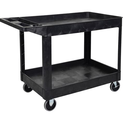 Luxor Heavy Duty Utility Tub Cart With Two Shelves