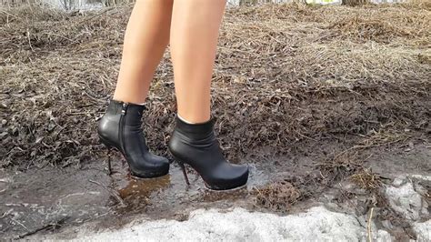 scene 057 high heels boots with broken heel wet and muddy youtube