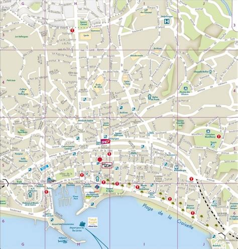 Cannes city center map Карта