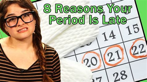 Although a late period can cause significant anxiety in women, it is most often associated with no serious underlying diseases. 8 Reasons Your Period Is Late - YouTube