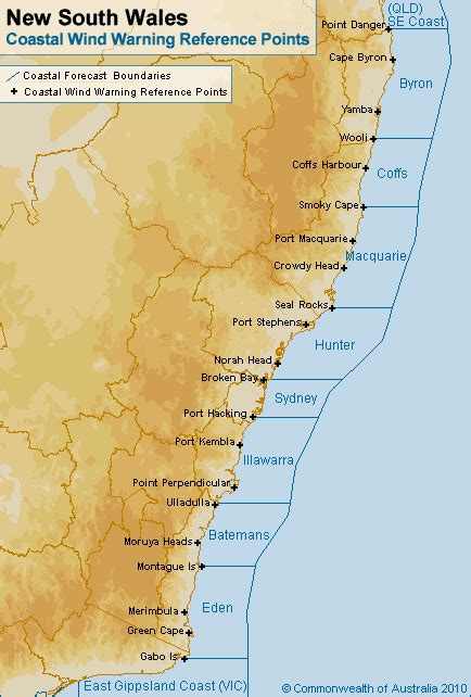 Map Of Nsw Coast Map Of The World