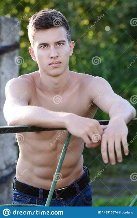 Portrait Of Strong Healthy Handsome Athletic Man Stock Photo - Image of sport, energy: 145510574