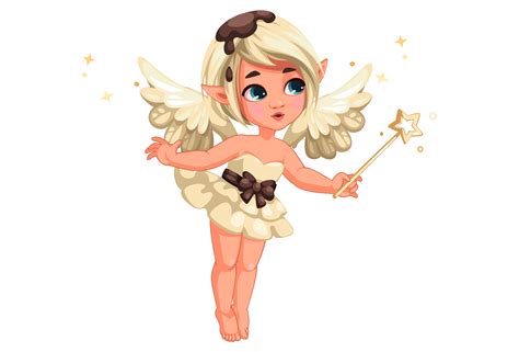 Cute Little Vanilla Chocolate Fairy 534526 Vector Art At Vecteezy
