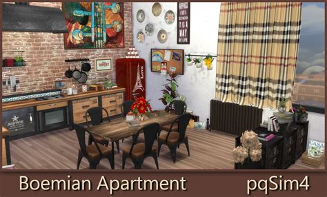 Sims 4 Ccs The Best Bohemian Apartment By Pqsim4
