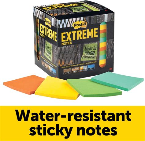 Post It Extreme Water Resistant Sticky Notes X Pads