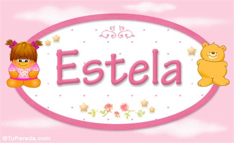 Estela Con Personajes Nombres Para Niñas Bebés Osito Nena Tarjetas