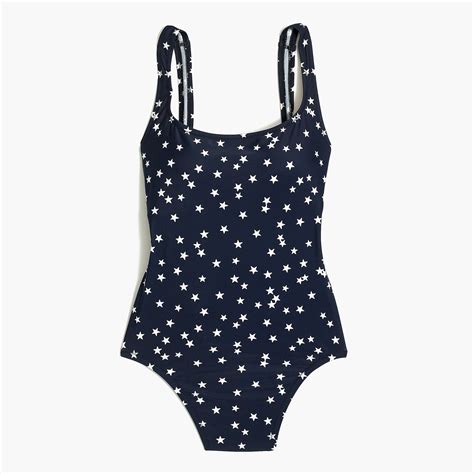 J Crew Factory Printed Scoopback One Piece Swimsuit