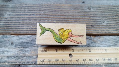 Vintage Mermaid Rubber Stamp 1992 Etsy Vintage Mermaid Etsy Vintage