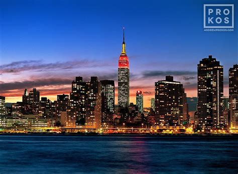 New York City Skyline And Empire State Building At Dusk