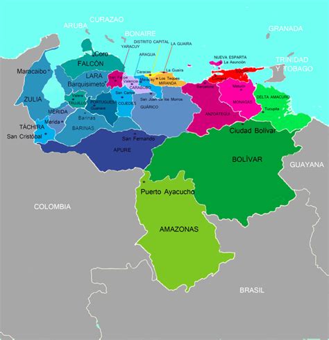 Los 24 Estados De Venezuela Con Sus Capitales Sonamazonas Puerto