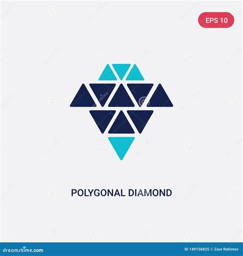 Two Color Polygonal Diamond Shape Of Small Triangles Vector Icon From