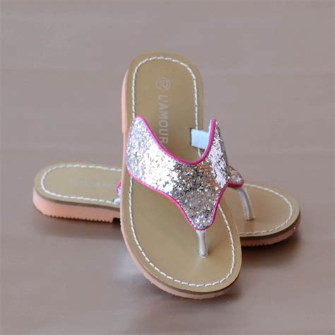 Final Sale Lamour Girls Glitter Thong Sandal Petit Foot