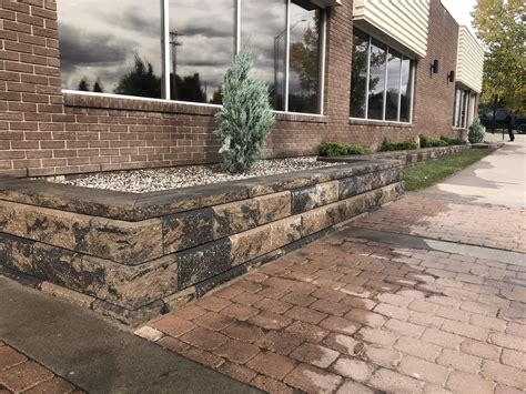 Commercial Property Allan Block Shrub Bed Rocky View Yards Landscaping