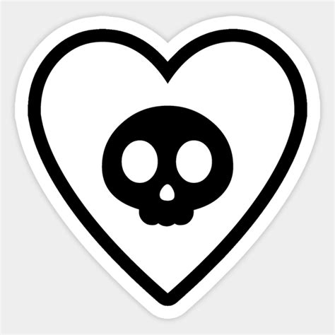 I Heart Skull Skull Heart Sticker Teepublic