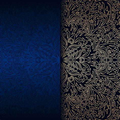 Luxury Blue Background With Ornament Gold 10 Png Pngegg