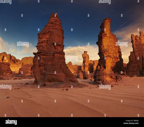 Rocks Of Sahara Desert Tassili Najjer Algeria Stock Photo Alamy