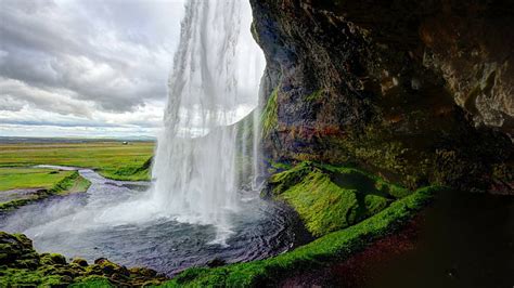 Waterfall Seljalandsfoss Waterfall Iceland Hd Wallpaper