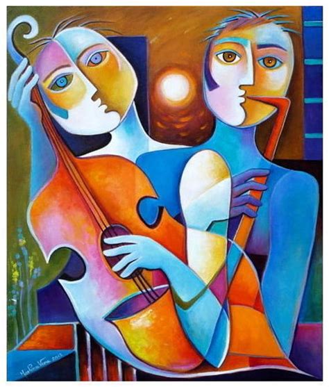 The value of picasso's art has never faltered: Original Painting Cubism Abstract Acrylic on canvas by ...
