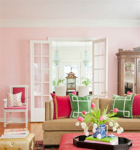 Bella Pink Sw 6596 By Sherwin Williams Pink Living Room Interior