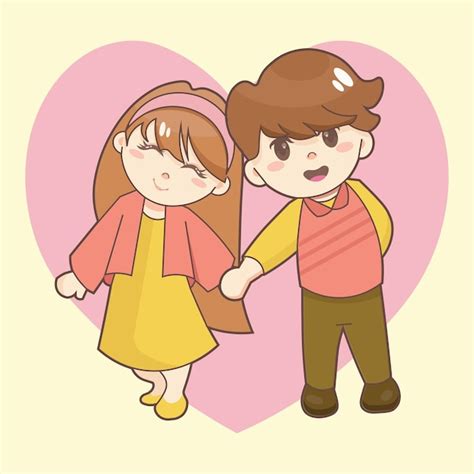 Premium Vector Cute Couple Character Cartoon Valentine Illustration 02