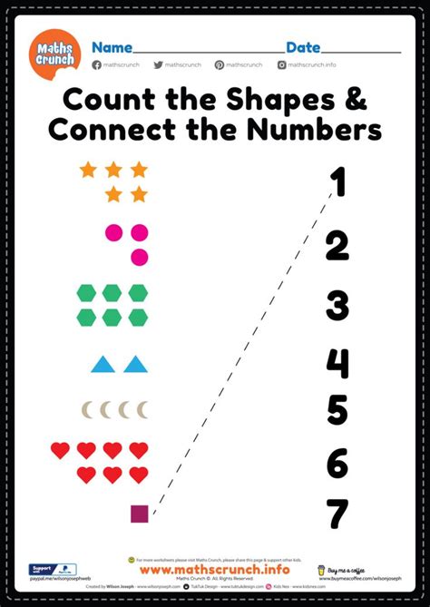 Count The Shapes And Connect The Numbers To Make It Easier For Kids To