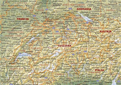 Svizzera Carta Geografica Mappa Della Svizzera