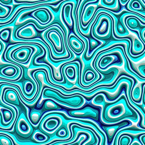 Turquoise Blue White 3D Liquid Art Pattern Digital Art By LC Graphic