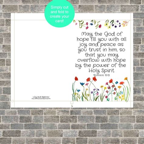 Religious Printable Birthday Card Romans Bible Verse Card Mothers Day