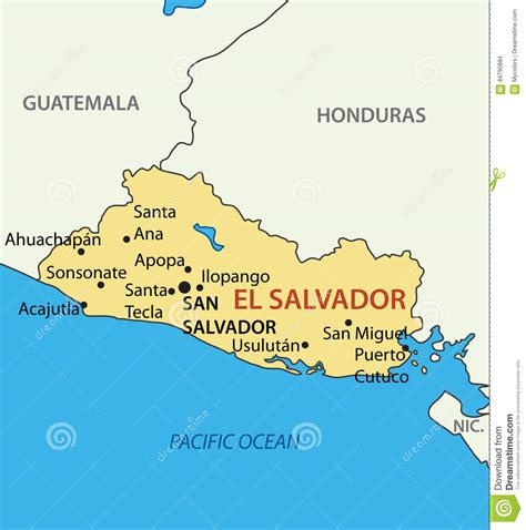 Online maps el salvador karte annakarte.com. El Salvador - Karte - Vektor Des Landes Vektor Abbildung ...