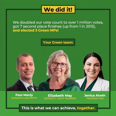 Green Party Says Its Thrilled At Historic Wins Indo Canadian Voice