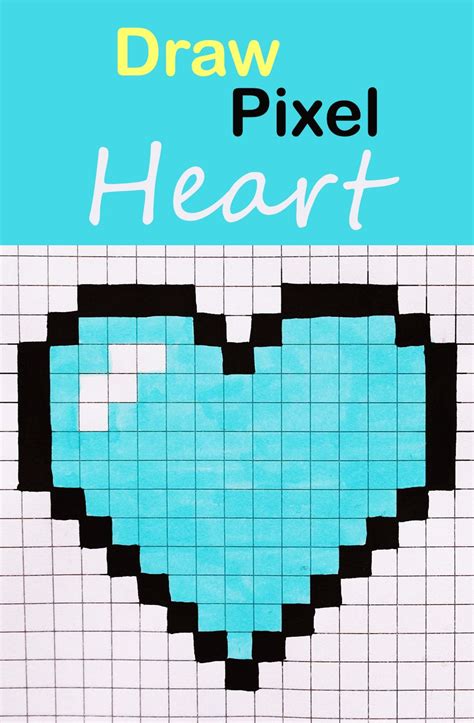 Learn How To Draw A Blue Heart With Pixels Easy Step By Step Art