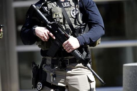 Heavily Armed Us Marshals Stand Guard Outside Federal Court Thursday