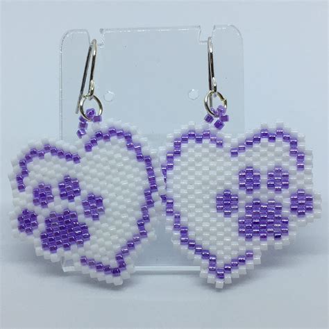 Brick Stitch Beaded Earrings Heart The Bead Fairy Beaded Jewelry