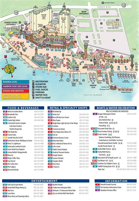 Attractions In Destin Fort Walton Beach And Okaloosa Island Map Of