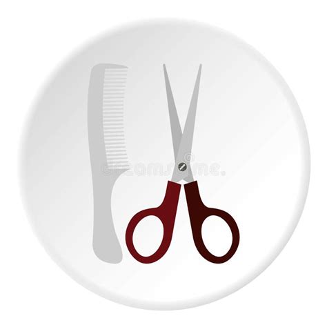 Scissors And Comb Icon Flat Style Stock Vector Illustration Of Curl