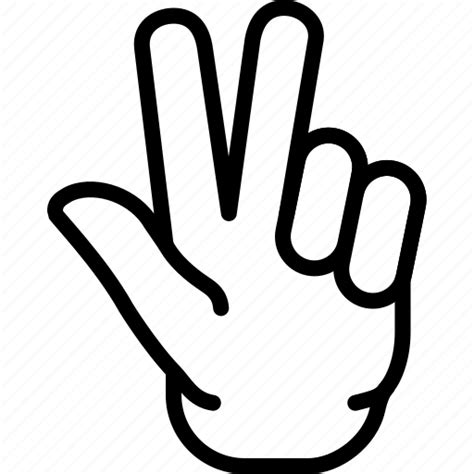 Finger Fingers Gesture Hand Interaction Three Icon