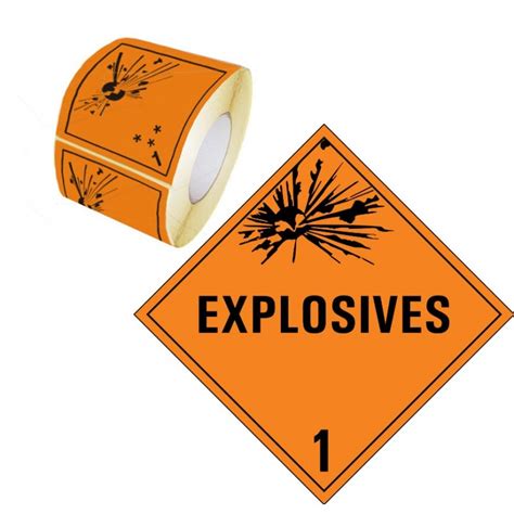 Explosive Hazard Placard Self Adhesive Single Unit X Mm