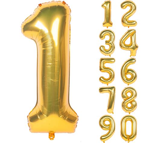 Buy 40 Inch Gold Number Balloons Gold 1 Online At Desertcartuae