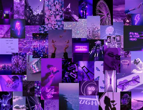 Dark Purple Photo Collage Kit 50 Pc Etsy Uk