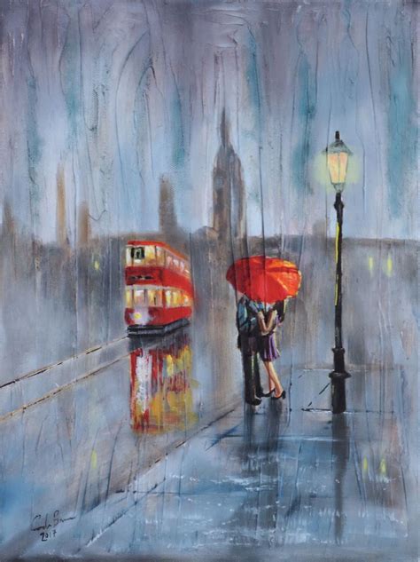 Rainy Day Oil Painting On Canvas Art Painting Oil Painting Framed