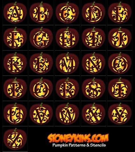 Round Monogram Letter Carved Craft Pumpkin Plug In Light With Switch