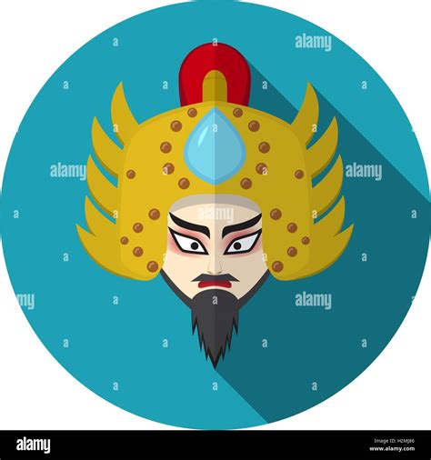 Icono De La ópera China Guerrero Y Caballero Vector De Símbolos