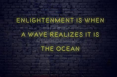 Positive Inspiring Quote On Neon Sign Against Brick Wall Enlightenment