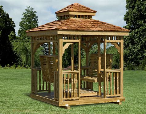 Square gazebo plans can be greatly helpful when crafting a gazebo. Treated Pine Hip Roof Rectangle Gazebo Swings | Gazebo ...